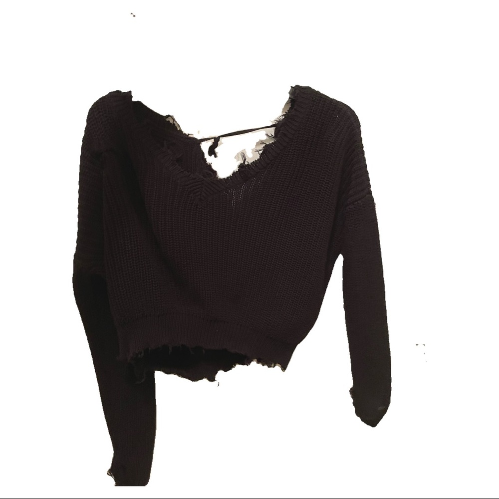 SOLD DO NOT BUY!!! DISTRESSED KNIT SWEATER